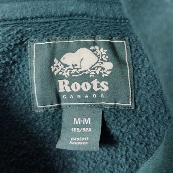 SOLD Roots Canada Full Zip Hooded Jacket Green Fleece Lined Size M - Picture 8 of 9
